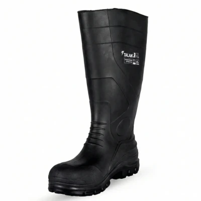 Чоботи гумові Талан PVC S3 Чорні з металевим носком і устілкою