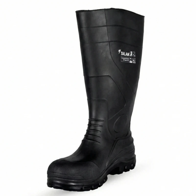 Чоботи гумові Талан PVC S3 Чорні з металевим носком і устілкою